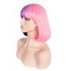 Peluca de cosplay anime para mujer, cruzada europea y americana, color morado doble rosa, para actuación, Yiwu fábrica en stock al por mayor