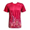 Camiseta com estampa de plantas e flores estilo Sudeste Asiático para homens, top casual de manga curta com gola redonda estilo étnico