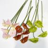 Flor artificial 3D Antúrio PU Mão Flamingo Branco Palmeira Guanyinlian Casamento Flor Falsa Decoração para Casa Simulação Antúrio