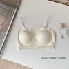 Tirante de Hombro de Pedrería Chaleco de Lujo de Seda Ligera para Mujer Sexy Hermoso Espalda Tirantes Push-up Chaleco sin Marcas con Almohadilla en el Pecho Ropa Interior de Encaje