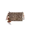 Nova bolsa de celular com estampa de leopardo para mulheres, carteira envelope da moda, bolsa de ombro e transversal versátil para o dia a dia, fornecimento direto transfronteiriço