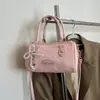 Bolsa de Mão de Design Exclusivo com Textura de Alto Padrão, Elegante Bolsa de Ombro Cruzado, Cor Sólida Moderna e Versátil