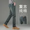 Jeans retro de pierna recta de alta gama para hombre, corte slim, nuevos pantalones casuales de primavera y otoño 2026 para hombre