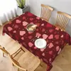 Mantel de Mesa Rectangular con Corazón Rosa para el Día de San Valentín de Amazon Transfronterizo a Prueba de Salpicaduras Fácil de Limpiar Mantel de PE para el Día de San Valentín