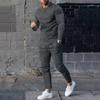 Comércio exterior europeu terno de roupas masculinas 2022 outono duas peças pescoço redondo manga comprida calças terno masculino casual terno masculino