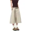 Pantalones cortos acampanados de cintura alta de estilo retro americano para hombres y mujeres, estilo 'old money', simples y versátiles, pantalones y shorts casuales de caída suave