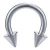 Titanio G23 Punta de Diente Externo Cono Puntiagudo Bola Herradura Barra Septo Nasal Clavo de Nariz Pendientes Barra C F136 Joyería de Piercing de Titanio Anillo de Nariz