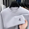 Sudadera Nueva de Otoño 2026 para Hombre, Moda Casual Versátil para Edad Media, Cuello Semi Alto, Logo de Caballo Bordado, Sudadera Básica para Hombre