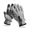 Guantes de Ciclismo para Hombres y Mujeres con Cremallera y Cubierta abatible, Diseño de Dos Dedos, Guantes para Deportes de Invierno con Pantalla Táctil, Forro Polar, Algodón Cálido, Guantes Impermeables para Motocicleta