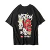 Camiseta de Manga Corta de Marca de Moda para Hombre, Verano, Estilo Harajuku Street, Holgada, Estilo Europeo Americano Bf