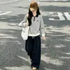 Conjunto de Sudadera a Rayas para Niñas 2026 Nuevas Llegadas Primavera/Otoño para Niños Medianos a Mayores Estilo Academia Casual Conjunto de Dos Piezas Elegante Holgado Moderno