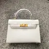 Fivela Dourada Estampa de Palmeira Kelly Bag de Segunda Geração (H03Kl Fivela Dourada)
