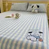 Sábana de Algodón Grueso con Perro de Café Lindo, Pieza Única 100% Algodón, Colcha Infantil, Dormitorio Individual, Sábana Ajustable Engrosada, Juego de Tres Piezas