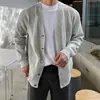 Nuevo Cárdigan de Punto para Primavera y Otoño Chaqueta para Hombre Estilo Coreano Guapo Holgado Top Color Camel Ropa Casual de Invierno Tendencia