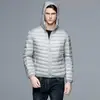 Estilo simple para hombre, chaqueta de algodón ligera nueva con capucha para invierno, abrigo cálido casual para hombre talla grande