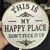 Lugar Feliz - Señal Metálica Vintage de Declaración