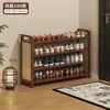 Armário de Sapatos Simples para Porta de Entrada, Uso em Quarto de Dormitório Alugado, Sapateira Multicamadas Tecida em Rattan Retrô, Artefato de Armazenamento de Sapatos para Entrada