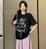 Moda Verano 2025 Nuevo Camiseta Holgada con Lazo Ambiente Falda de Soporte Abdominal Adelgazante Traje para Mujeres Embarazadas Tendencia