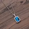 Joyería hip-hop europea y americana colgante completo de circonio de cobre color geométrico temperamento de celebridad de internet socialité colgante de circonio cuadrado collar transfronterizo