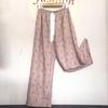 Calça de Pijama Longa de Algodão Seda Feminina Verão plus size Solta Pijama Feminino Verão Algodão Fina Calça de Perna Larga