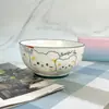 Shanxi Cerâmica Atacado Impresso Cor Sob Esmalte 6 polegadas Cerâmica Desenho Animado Tigela Grande Tigela de Sopa Utensílios Domésticos Barraca de Mercado de Dois Yuan