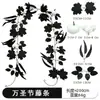 Guirlanda de folhas de bordo pretas de Halloween Decoração de casa de Ação de Graças Abóbora artificial Pendente de porta Planta verde artificial Guirlanda de folhas de bordo