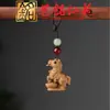 Cadena para Teléfono Llavero Caballo del Zodiaco Sándalo Tallado Artesanal Colgante de Bolsa de Dibujos Animados para Estudiantes para Llevar y Jugar