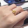 Anillo de Conejo Moda Femenina Simple Anillo de Conejo de Año de Cumpleaños Apertura Ajustable Anillo del Zodiaco para Novia