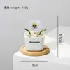 Adorno de artesanía en vidrio de Zibo, flor de nacimiento de diciembre, planta verde floral de vidrio artificial, decoración de escritorio, regalo creativo