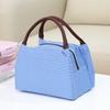 Tela Oxford Impermeable Película de Aluminio Bolsa de Picnic Estilo Japonés Rayas Bolsa para Lonchera Estudiante Taiwanés Almuerzo Ligero Plegable