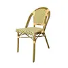 Mesa y Silla de Estilo Francés para Exterior Balcón Silla de Ratán Silla de Ratán Juego de Tres Piezas Cafetería Tienda de Té con Leche Casa de Huéspedes Silla de Comedor Vintage para Exterior
