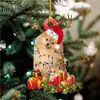 Perro Navideño Transfronterizo Colgante Navideño Acrílico Adornos Navideños Decoración del Hogar Juego de Colgantes para Árbol de Navidad