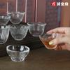 Taza de té pequeña de vidrio de alta gama estilo japonés, taza de degustación, taza de sake con borde dorado especial impresa con logo, copa de vino pequeña, taza maestra, transparente