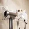 Soporte de almacenamiento para secador de pelo con ventosa para baño, soporte para secador de pelo, estante de almacenamiento de pared sin agujeros para baño