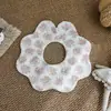 Babero de Tela Arrugada Impermeable de 6 Capas con Forma de Pétalo para Recién Nacidos, Antivómito, Tamaño Grande, Algodón Clase A