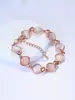 Pulsera Geométricamente Simple de Calcedonia para Mujer con Empaque Independiente Oro Rosa Europeo y Americano Incrustado Ojo de Gato Lote Pequeño Mujer