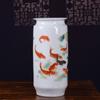 Decoración de jarrón de cerámica de Jingdezhen para sala de estar, arreglo floral, boca ancha de gran diámetro, jarrón chino para el hogar, decoración para arreglo floral, venta al por mayor