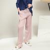 Pantalones plisados de pierna ancha para mujer al por mayor de talle alto con caída, delgados y versátiles Miyake japoneses, holgados rectos casuales