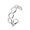 Pulsera sencilla de moda al por mayor de fábrica para mujer, accesorios transfronterizos, pulsera de siete O, moda coreana, pulsera abierta plateada