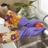 Algodón PU Boca de campana limpieza del hogar lavandería lavado de platos algodón y engrosado alargado invierno cálido guantes al por mayor