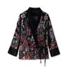 Jaqueta Bordada Floral com Lantejoulas de Alta Qualidade, Novo Estilo Chinês, com Estilo Nacional e Top Floral Vermelho Multicor M3041
