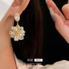 Agulha de prata diamante cor brincos de flor fresco all-match elegante luz de luxo high-end acessórios de orelha mulheres atacado