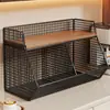 Portavasos, organizador de escritorio, encimera de cocina, estante para snacks, caja de almacenamiento, organizador de varias capas, portadulces de té