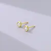 Pendientes de burbuja de diseño ins de nicho estilo coreano, pendientes geométricos minimalistas redondos con textura de circón de plata de ley S925 para mujer