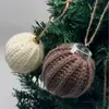 Bolas de Crochê de Natal Novas Transfronteiriças da Amazon, Bolas de Natal de Lã, Bolas de Tricô, Enfeites Pendurados para Decoração de Árvore de Natal