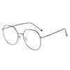 2021 Celebridad de Internet Montura Grande Cara Lisa Pequeñas Gafas Planas Decorativas Personalizadas Hojas Patillas de Espejo Montura Metálica para Miopía
