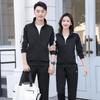 Primavera e Outono casal terno esportivo coreano moda casual plus size masculino e feminino conjunto de duas peças com logotipo impresso
