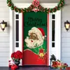 Decoración de Cubierta de Puerta de Navidad Tela de Fondo Verde de Navidad Cubierta de Puerta de Navidad Colgante de Puerta Decoración de Fiesta de Año Nuevo Tapiz de Cubierta de Puerta