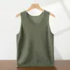 2025 Novo Estilo Gola U Liso Caxemira Masculino Tricô Regata Sem Manga Roupa Íntima Confortável Amiga da Pele Pulôver