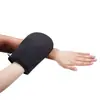 Guantes de Terciopelo Negro Manchado de Cuero Curtido de Doble Cara Resistentes a la Humedad Guantes Mousse Bronceador sin Sol para Spa